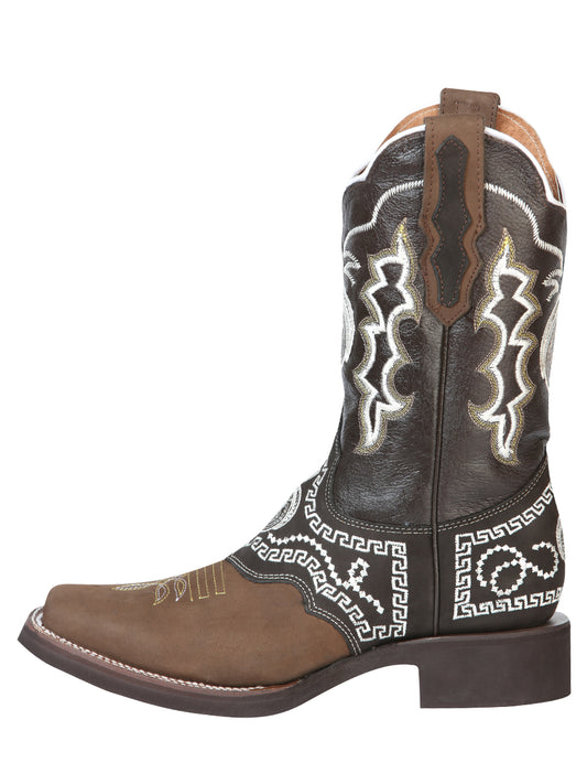 El General Rodeo Boot - Nobuck Dark Brown with Embroidery  51117