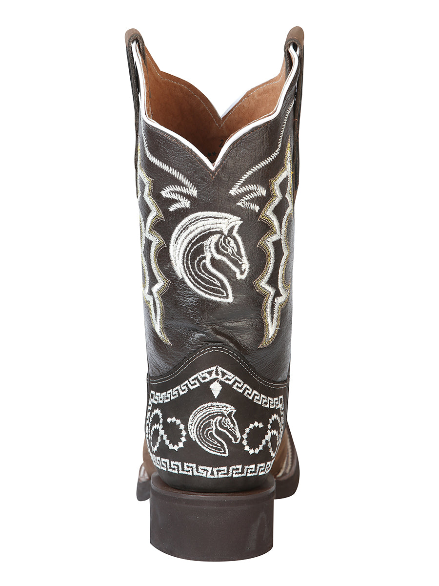 El General Rodeo Boot - Nobuck Dark Brown with Embroidery  51117