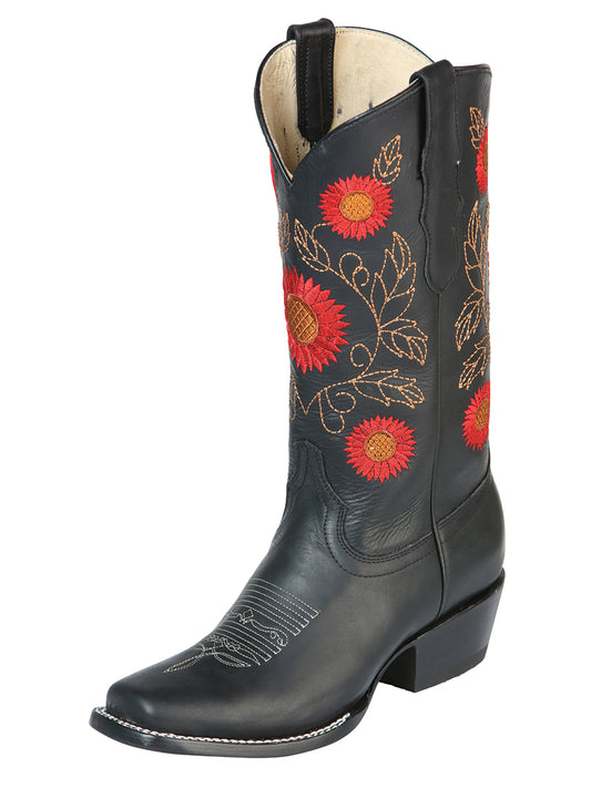 El General Women’s Western Boots Crazy Leather
 - Black  51163