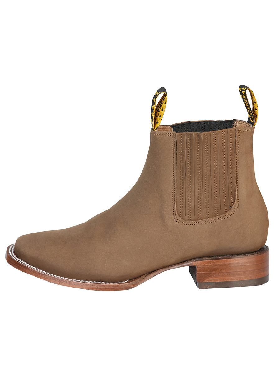 El General Square Toe Ankle Boot - Nobuck Brown 126192