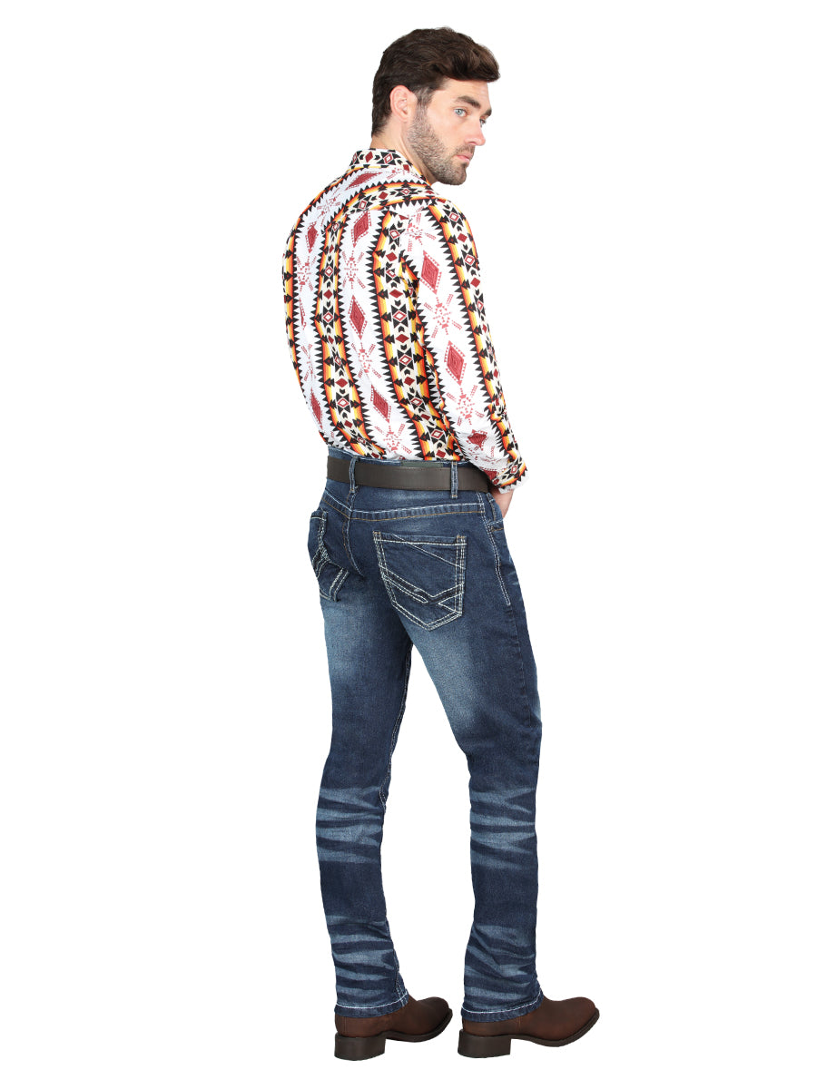 El Norteño Medium Blue Skinny Stretch Pants 126628