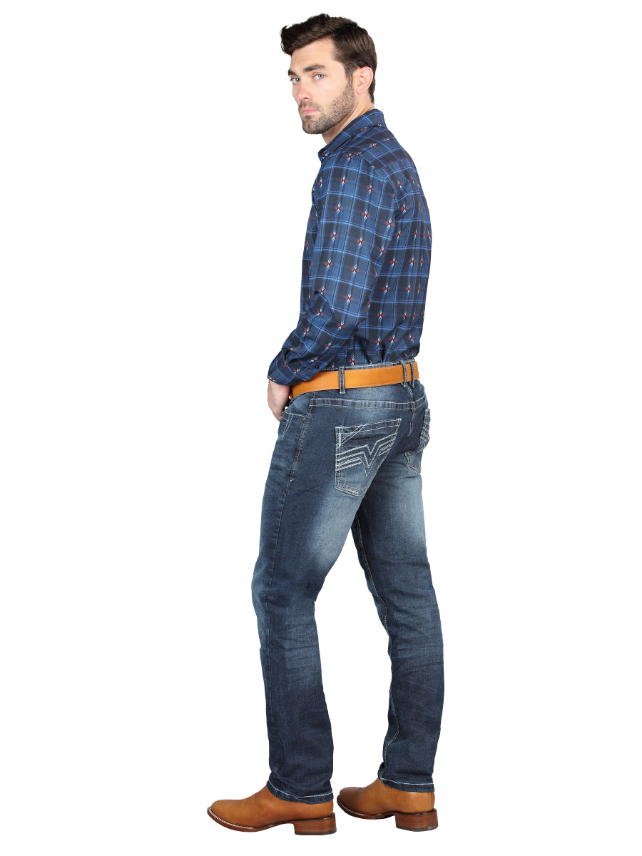 El Norteño Medium Blue Skinny Stretch Pants 126631