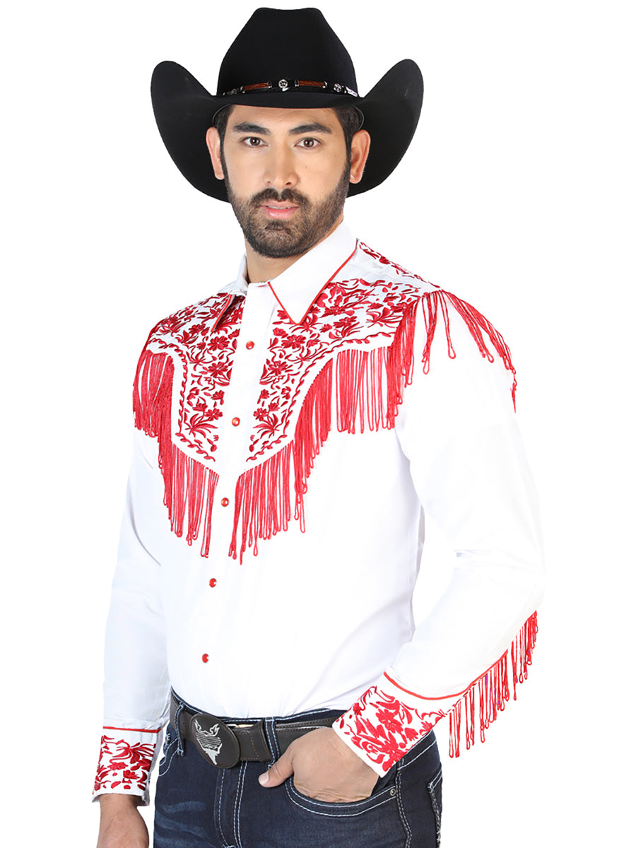 El Señor de los Cielos Embroidery Shirt White/Red 126708
