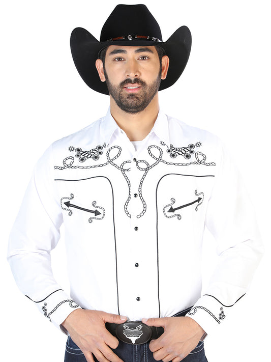 El Señor de los Cielos Embroidery Shirt Whie/Black 126718