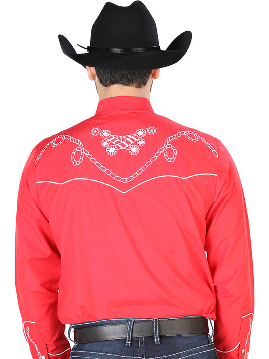 El Señor de los Cielos Embroidery Shirt Red/White 126719