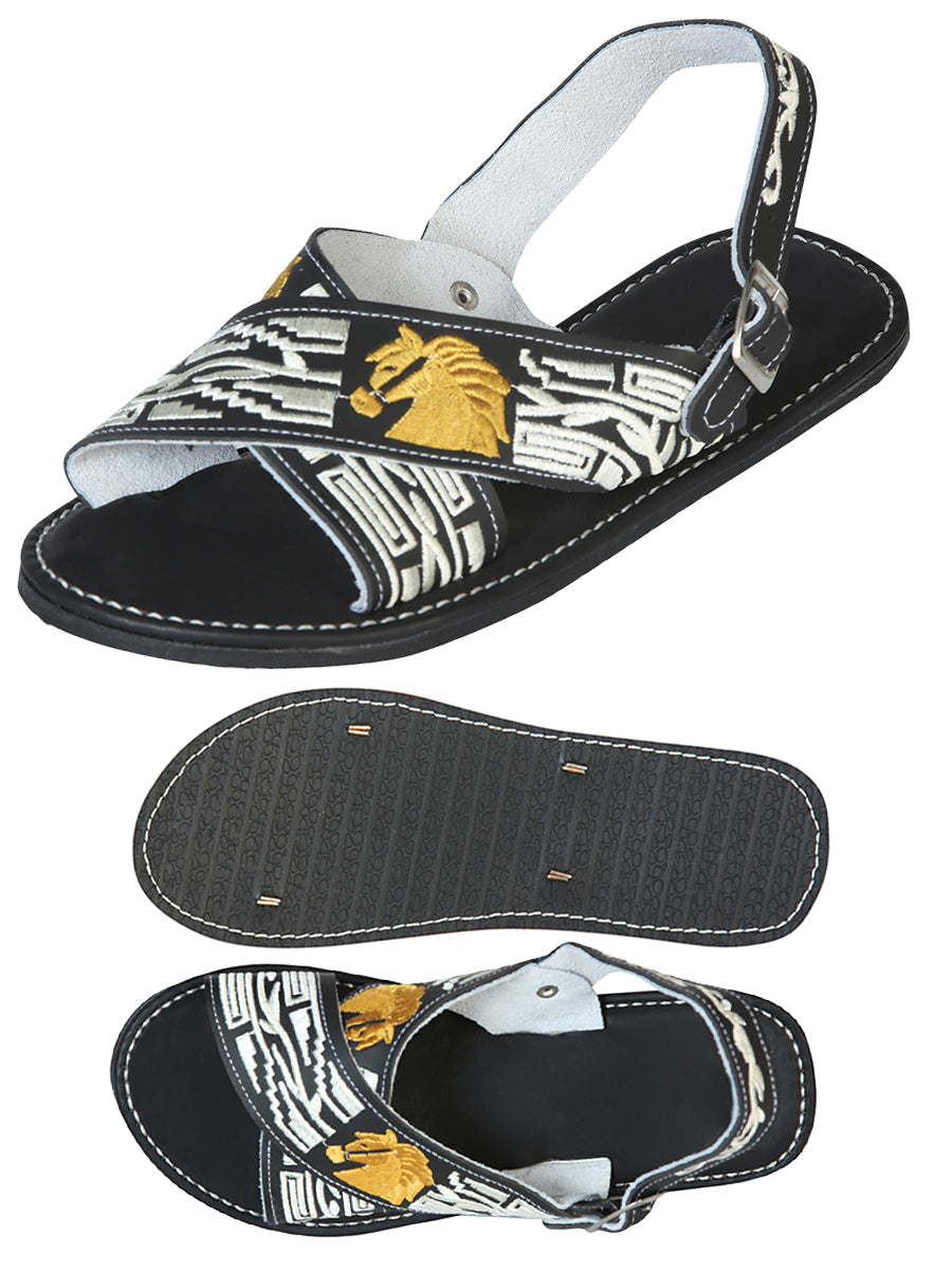 Mexican Artisanal Sandals 50% Leather, 50% Synthetic Black  603792