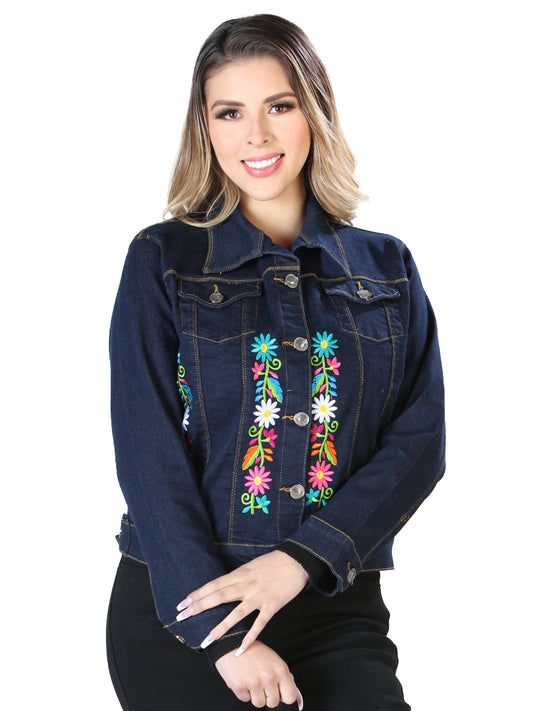 Artisanal Embroidered Jacket 50% Cotton, 50% Polyester Blue  603829