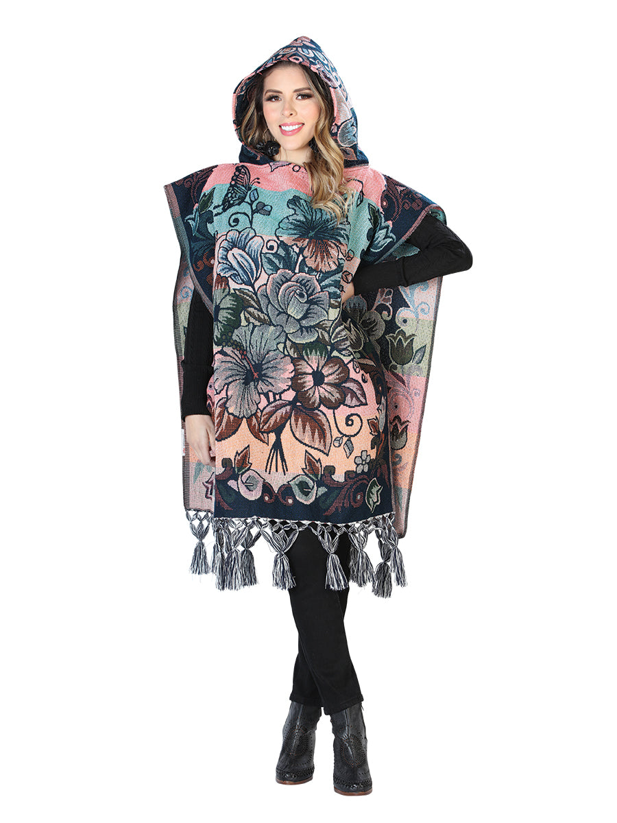 Mexican Artisanal Poncho 100% Acrylic Multicolor 603878