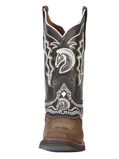 El General Rodeo Boot - Nobuck Dark Brown with Embroidery  51117