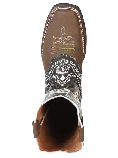 El General Rodeo Boot - Nobuck Dark Brown with Embroidery  51117