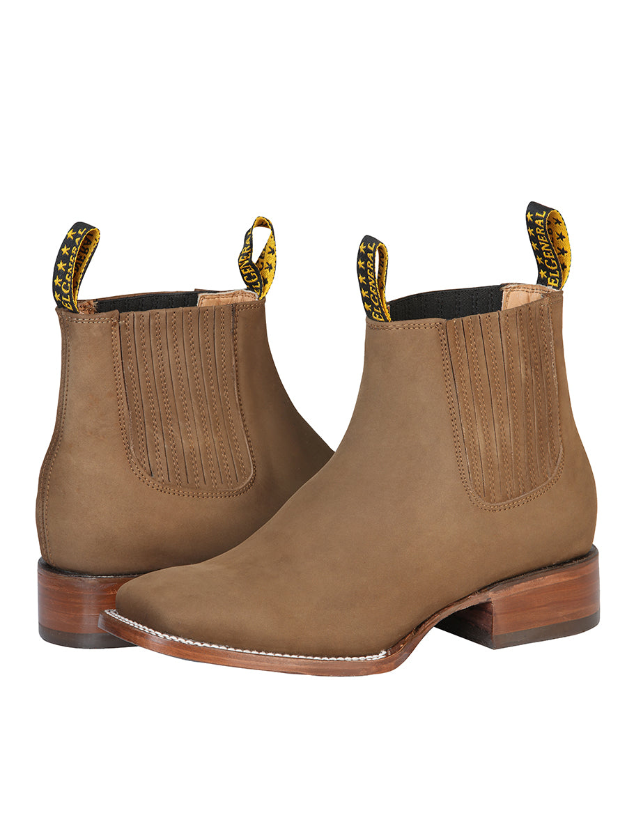 El General Square Toe Ankle Boot - Nobuck Brown 126198