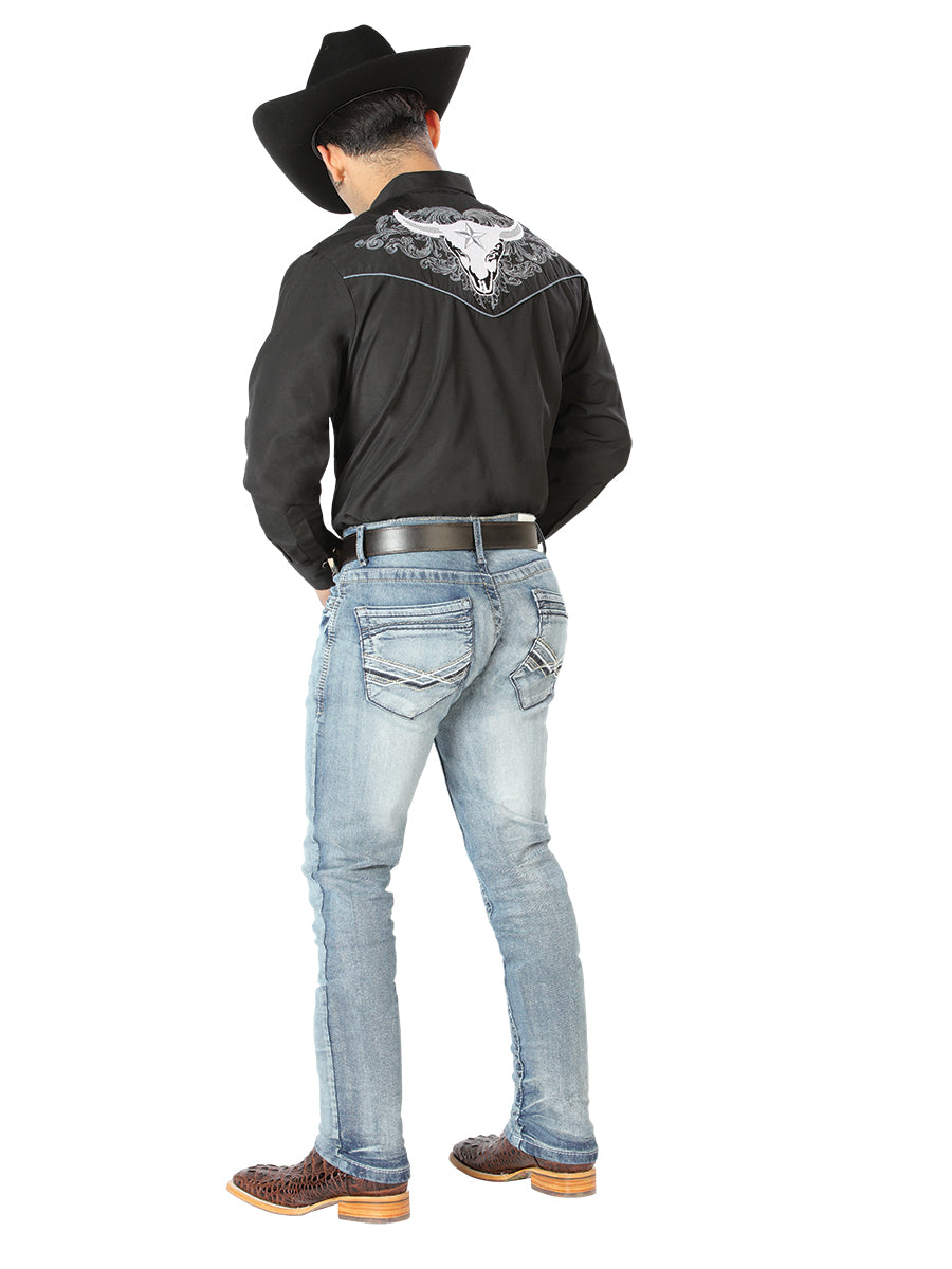 El Señor de los Cielos Embroidery Shirt Black/white 126676