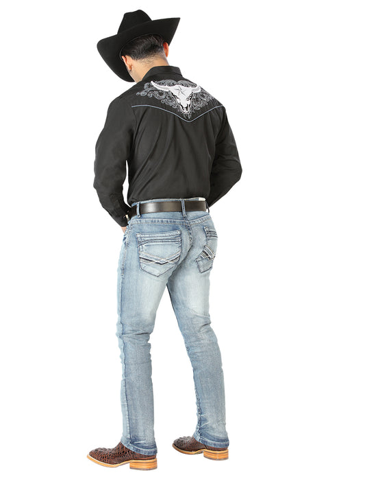 El Señor de los Cielos Embroidery Shirt Black/white 126676