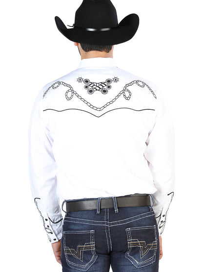 El Señor de los Cielos Embroidery Shirt Whie/Black 126718