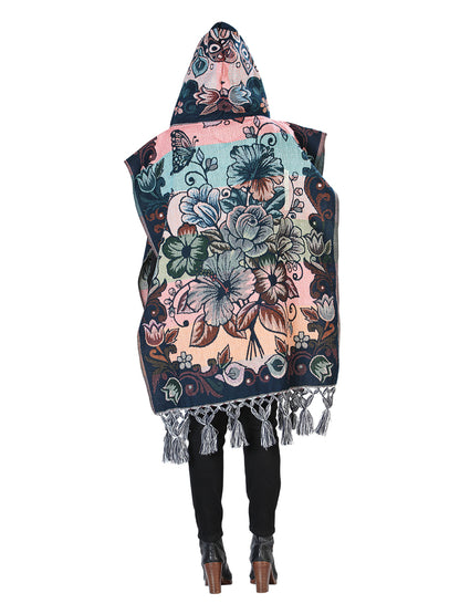 Mexican Artisanal Poncho 100% Acrylic Multicolor 603878